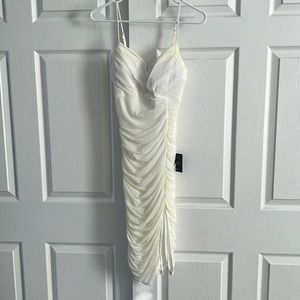 Lulu’s Ruched Mini Dress (bride, bridal)